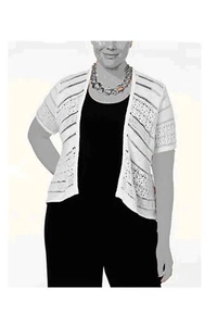 Tunika Shrug Cardigan Pullover weiß Damen 0X 2X NEU Häkel Style&Co Z413 - Bild 1 von 1