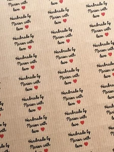 65 Personalised Small Brown Paper Stickers, Thank you Business Name Address - Picture 1 of 5