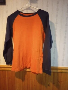 Old Navy Boys XL Navy and Orange Long-Sleeved T-shirt Waffle Knit Thermal - Picture 1 of 6