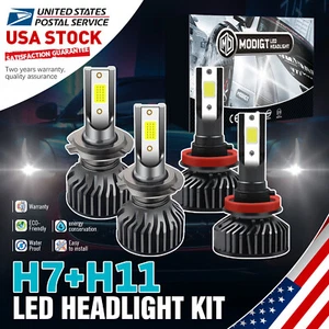 H7 H11 H8 H9 LED Headlight Kit Bulbs High Low Beam 6500K Bright High Power - Picture 1 of 11