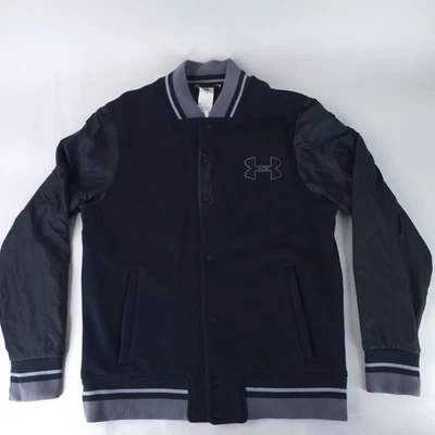 Куртка мужская Under Armour средняя черная Storm1 университетская бомбардировочная на пуговицах спортивная - Изображение 1 из 4