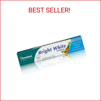 Himalaya Bright White Toothpaste, Fluoride Free to Reduce Plaque & Whiten Teeth, - Image 1 of 2