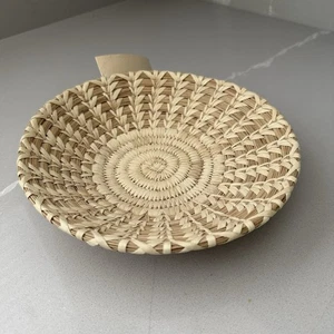 NWT Papago Indian Basket Round 9” Diameter Native American Indian Coil Grass - Picture 1 of 6