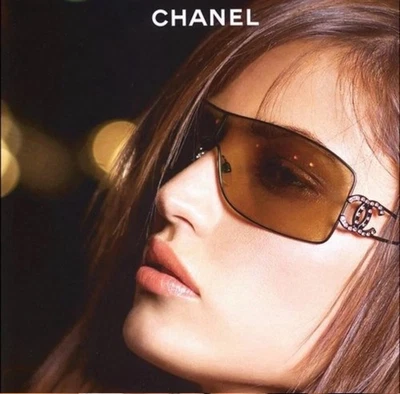 Chanel Rare 4072B Shield Crystal Studded CC Crystal Vintage Y2K Sunglasses - Image 1 of 4