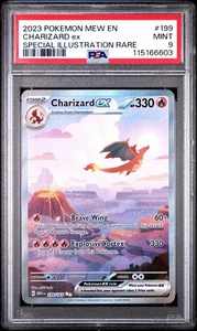 2023 Pokemon EN-Mew 151 Charizard EX 199/165 Special Illustration Rare PSA 9 - Picture 1 of 5