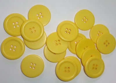 LOTE DE 20 BOTONES COLOR AMARILLO 4 AGUJEROS 1 1& 2/8º EN Foto 1 de 2