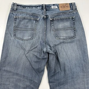 Y2K VTG Mossimo Loose BootCut Jeans Men 34x30 Blue 100% Cotton Distressed Skater - Picture 1 of 12