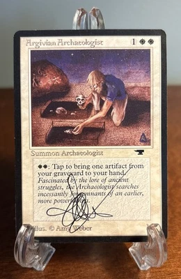 MTG Argivian Archaeologist Signed Sketched Antiquities Amy Weber Artist Proof AP - Image 1 of 2
