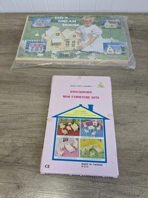 Dream Dolls House DIY Assembly Plain Wood Slot With TL Mini Furniture Kit UNUSED - Image 1 of 4