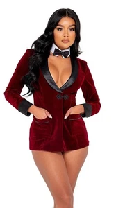 NUOVO costume da signora Playboy Smoke Lounge taglia grande Halloween prezzo al pubblico consigliato $91 senza fiocco cravatta - Foto 1 di 3