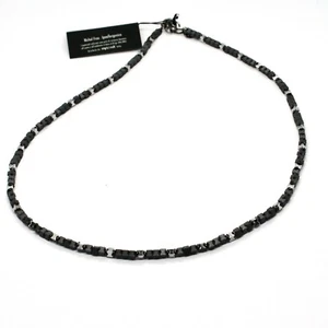 Collana De Plata 925 Pulida Con Hematita Brillante Hecho En Italia Por Maschia - Imagen 1 de 6