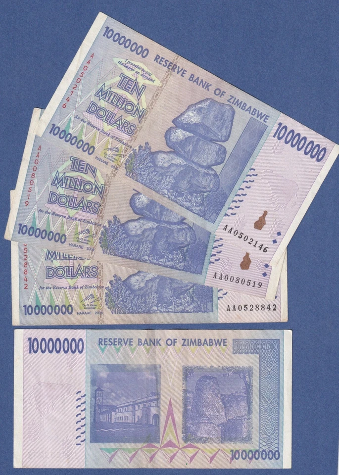 ZIMBABWE $10000000 10 MILLION 2008, AA PREFIX CIRCULATED - Image 1 of 1