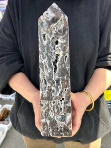 6lb Natural Sphalerite Druzy Mineral Sparkling Quartz Crystall Point Tower - Picture 1 of 14