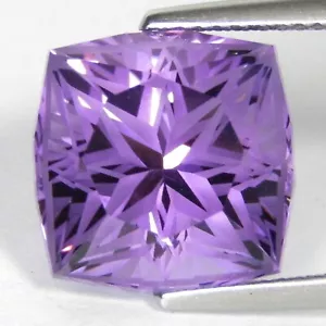 9.32Cts Genuine Natural Purple Amethyst 12mm Cushion Custom Magic Cut Gemstone - Picture 1 of 3