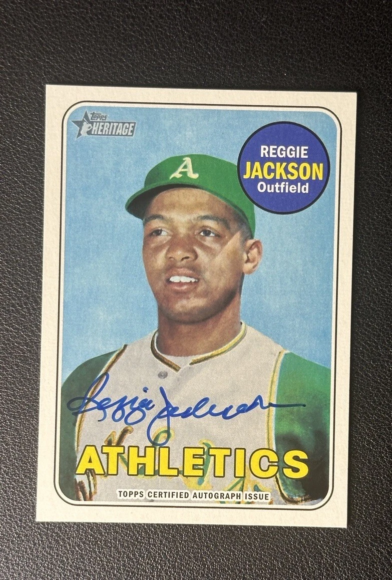 2018 Topps Heritage Reggie Jackson Real One Auto Blue Ink