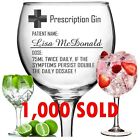 Personalised Engraved Gin Glass 63cl Large Tall Stem Prescription Gin & Any Name