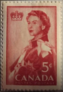 Canada Scott#386 - 5c -1959- Royal Visit Opening St Lawrence Seaway - MHR OG-  - Picture 1 of 2