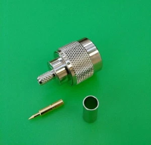 (2 SETS) N Male Crimp Connector for RG58 RG142 RG400 LMR195 - USA Seller - Picture 1 of 3