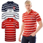 Mens England Polo Shirts Striped Pique Collar T-Shirt Football Short Sleeve Tops
