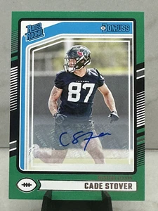 2024 Donruss, CADE STOVER (RC) "Green Rated Rookie" AUTO - HOUSTON TEXANS - Bild 1 von 3