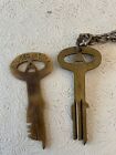 Folger Adams Brass Prison Keys, One Original and One Souvenir