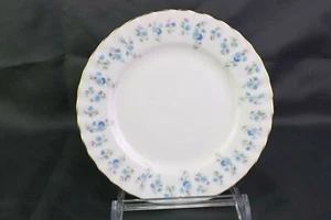 Royal Albert England Memory Lane 8.5 " Bread Plate Blue Flowers Fluted Gold Trim - Picture 1 of 6