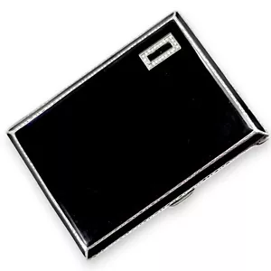 Art Deco sterling silver & black enamel cigarette case Goldsmiths & Silversmiths - Picture 1 of 18