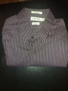 Calvin Klein Slim Fit Striped Dress Shirt Size 20 - Picture 1 of 5