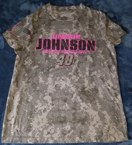 Jimmie Johnson 48 NASCAR Girl's Truetimber Camo Flag T-Shirt Youth M Medium - Picture 1 of 6