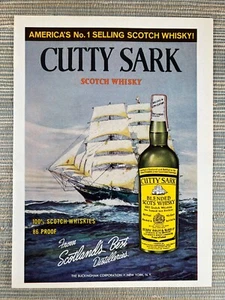 Cutty Sark Scotch Whisky Clipper Ship Tall 1968 Vintage Print Ad - Picture 1 of 1