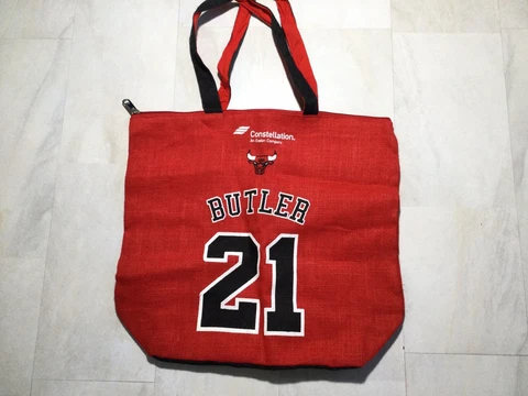 NBA Chicago Bulls #21 Butler Tote Bag Burlap 15 x 18 Large Stadium Giveaway Cover