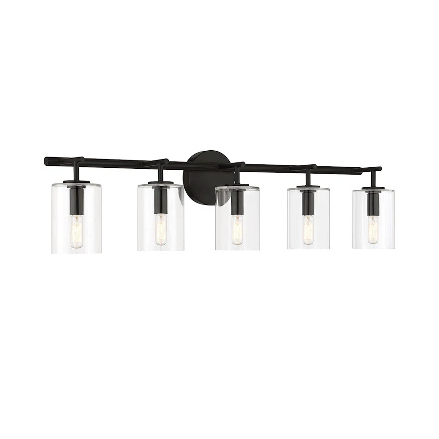 Tocador de 5 luces Craftmade Transitional Hailie, negro plano - 55605-FB Foto 1 de 1