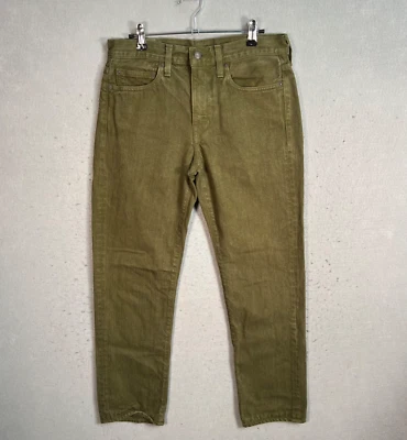Pantalones de mezclilla de algodón J.Crew verde oliva ajustados 29 x 32 para hombre hechos en EE. UU. Foto 1 de 4