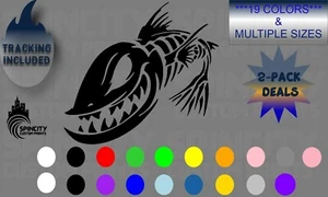 Calcomanía de vinilo para pesca con ventana esqueleto de hueso de pez enojado pegatina gráfica - Imagen 1 de 12