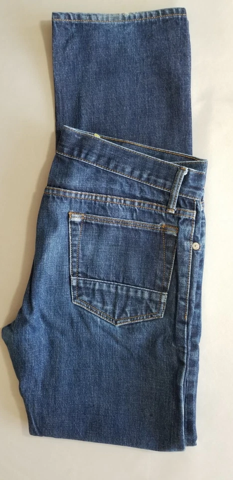 Pantalones de mezclilla de algodón con ribete premium calce recto CLUB MONACO para hombre - 30x32 azul  Foto 1 de 4