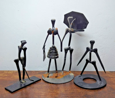 Arte en uñas brutalista de 3 figuras - hombre, golfista, pareja - se vende solo para piezas/reparación Foto 1 de 4