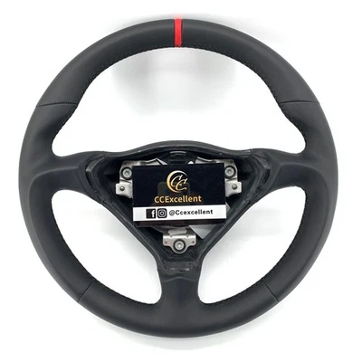 Volante de cuero liso a rayas rojas para Porsche Boxster 986 996 993 Carrera Foto 1 de 4