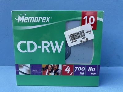 Memorex CD+RW可重写光盘,700MB,10PK,80分钟视频 — 第 1/4 张图片