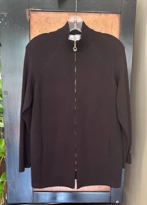 St. John Sport Brown Zip Cardigan sz P - Picture 1 of 5