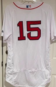Camiseta deportiva firmada por Dustin Pedroia majestuosa auténtica de los Medias Rojas MLB garantizada auténtica - Imagen 1 de 6