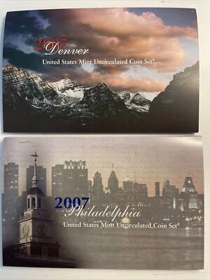 2007 (X2) P&D United States Mint Uncirculated Coin Set - 28 Total Coins X2 Sets - Image 1 of 2
