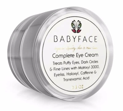 Babyface COMPLETE EYE CREAM Haloxyl Eyeliss Caffeine Wrinkle Dark Circles Puffy - Image 1 of 4