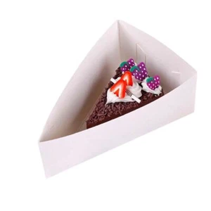 50x weiße dreieckige Kuchenscheibe Servierboxen - Hochzeit Geburtstag Teller Dreieck - Bild 1 von 7
