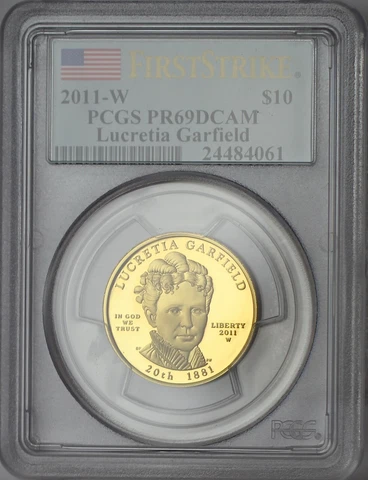 2011-W $10 Lucretia Garfield First Spouse Gold Proof Coin PCGS PR69DCAM Cover
