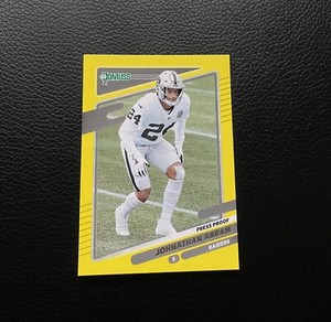 2021 Donruss Football Johnathan Abram Yellow Press Proof #89 - Raiders