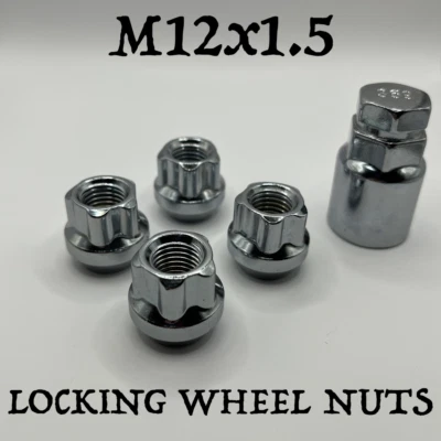 Locking Wheel Nuts M12x1.5 Open (Zinc) For Mitsubishi 3000 GT, 380, ASX, Carisma — 第 1/4 张图片