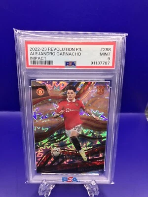 2022-23 Panini Revolution Premier League Impact Alejandro Garnacho PSA9 MINT RC - Image 1 of 2