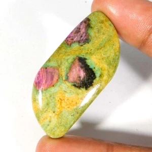 Natural Unique Ruby in Fuchsite Fancy Cabochon Gemstone 49x22x06 mm 68.55Cts - Picture 1 of 3