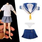 1/6 Sale Lady Girl Student Shool Uniform Short T-shirt & Skirt Outfit Set for 12