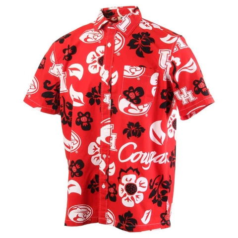 Men's University of Houston Floral Shirt Button Up Beach Shirt Cover